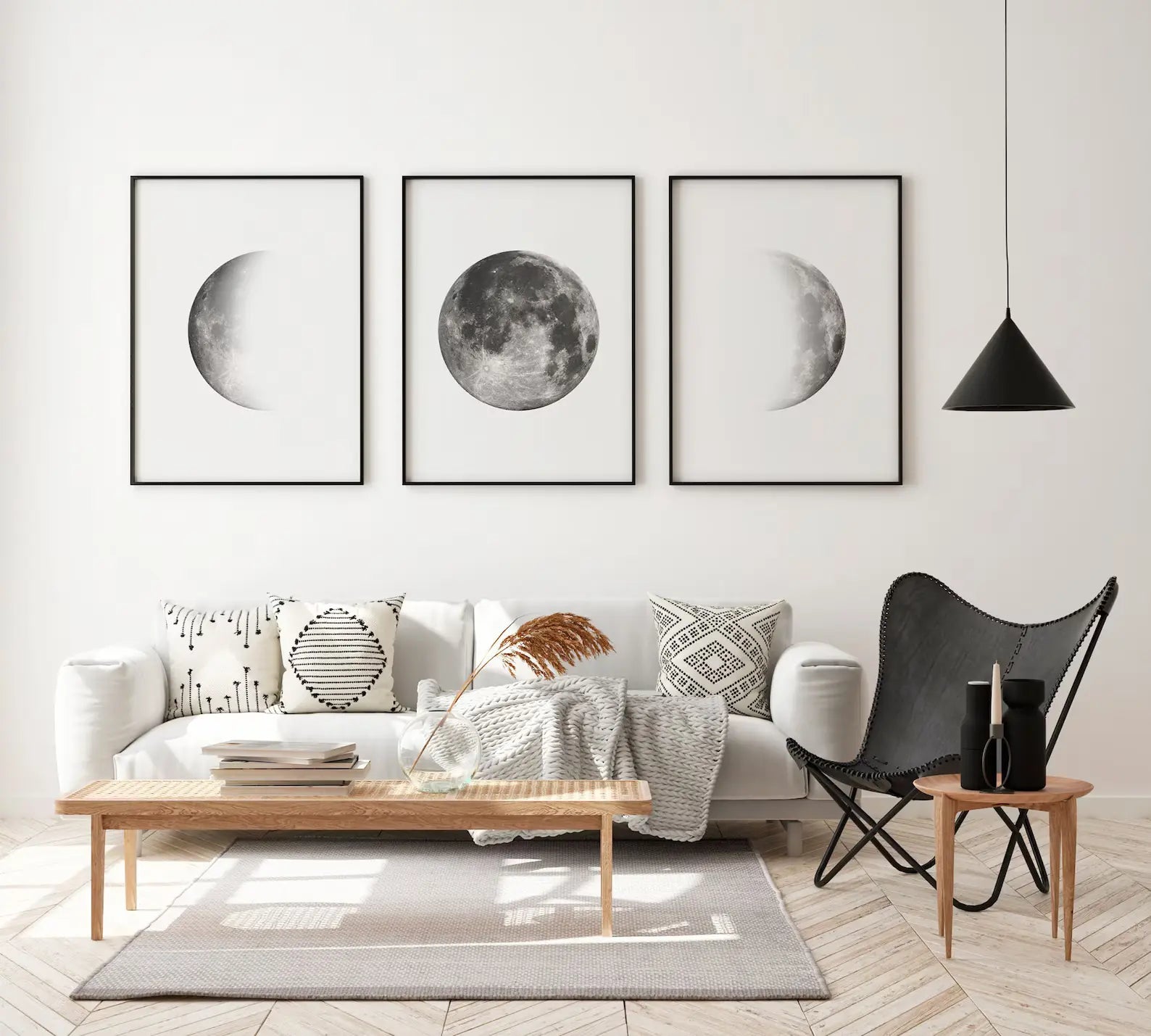 Moon Phase Wall Art (Set of 3)